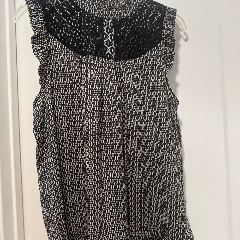 Lily White Monochrome Patterned Blouse